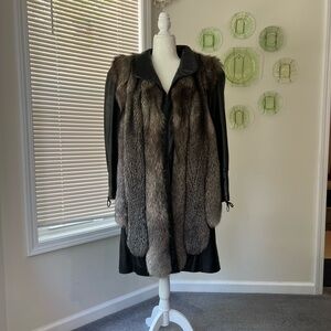 Vintage 70’s era Genuine Raccoon Fur and Leather Coat